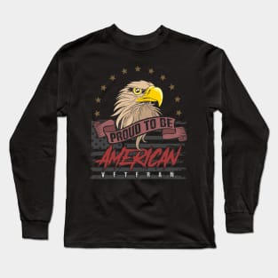 American Eagle Head Veteran Vector Long Sleeve T-Shirt